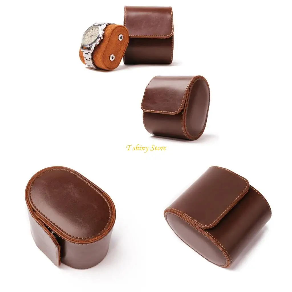 

N58F Storage Organizers and Display Brown Watch Roll Cases for Men or Women