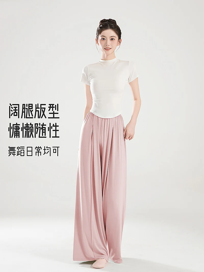 Women's Wide Leg Chinese Classical Dance Pants Tai Chi Kung Fu Training Trousers Traditional Form Fit Performance & Practice Cul