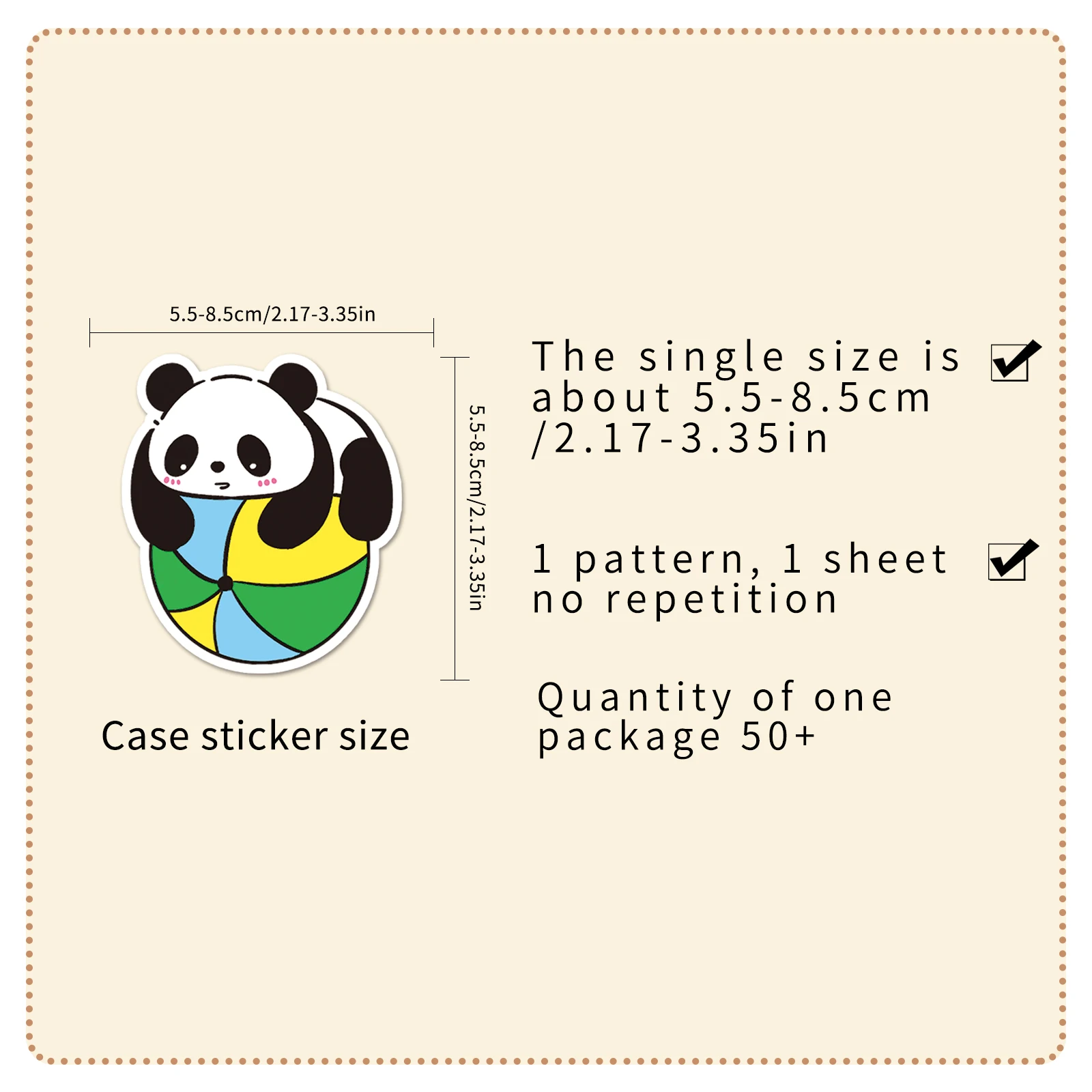 50 Cartoon Cute Panda Graffiti Stickers Suitcase Laptop Guitar Skateboard Personalized Decoration Stickers