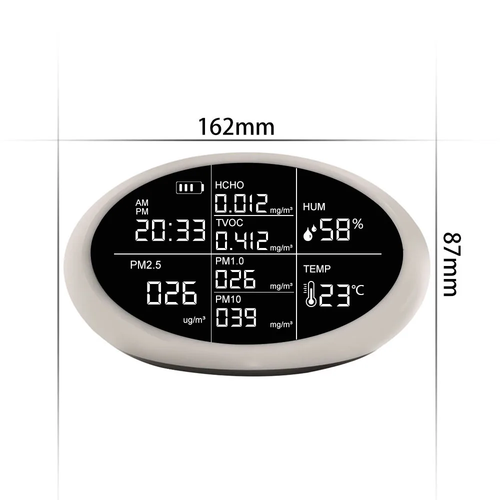 Mini Smart CO2 Meter air Quality Tester PM2.5 Detector Particle Dust Air Quality Meter Digital Air Analyzer With Formaldehyde