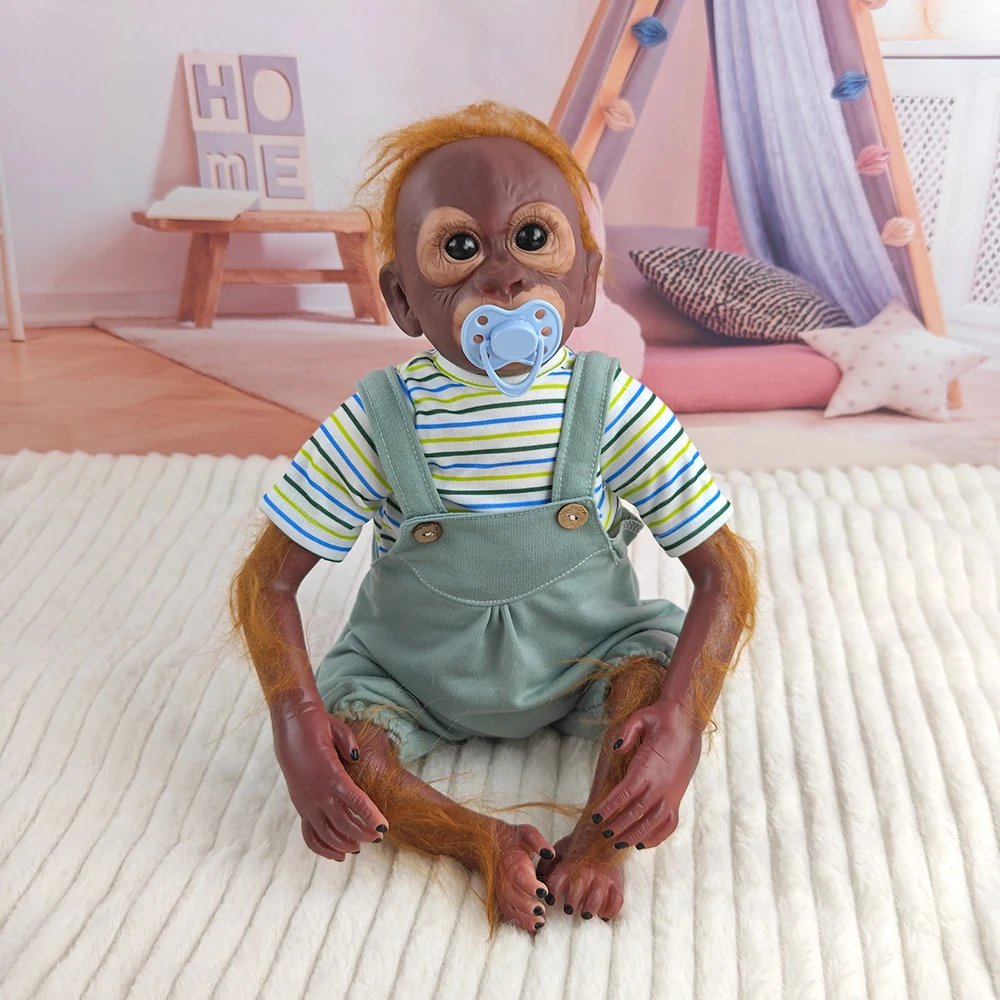 55 センチメートルリアルな猿リボーン人形柔らかい布ボディ少年少女幼児コンパニオンままごとおもちゃクリスマス新年ギフト