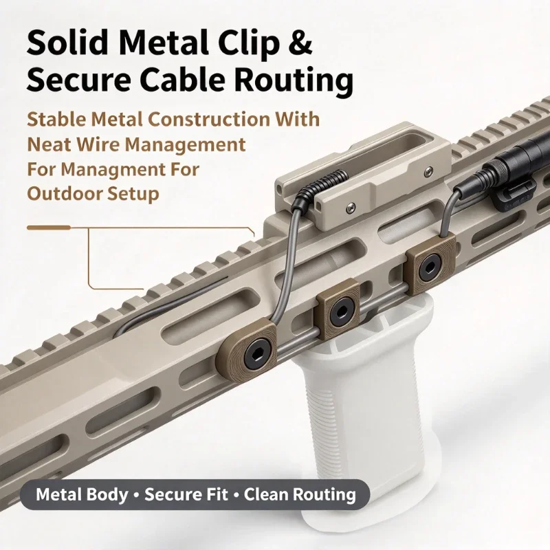 2026 New M-LOK Metal Cable Management Clip Wire Organizer for M-LOK Handguard Outdoor Toy Tactical Accessory