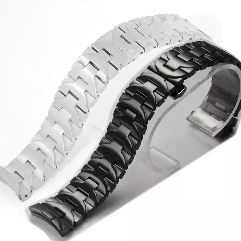 

Solid Stainless Steel 24mm Steel Black Accessories for Panerai Luminor Series Pam441 111 Arc Interface Men's Watch Strap