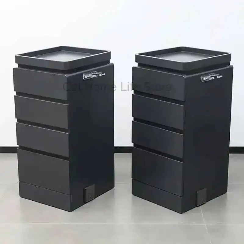 

Cart Salon Foldable Hairdressing Trolley Wood for Furniture Wheels Storage Cosmetic Auxiliary Car Beauty 2-tier Chair Hair Black