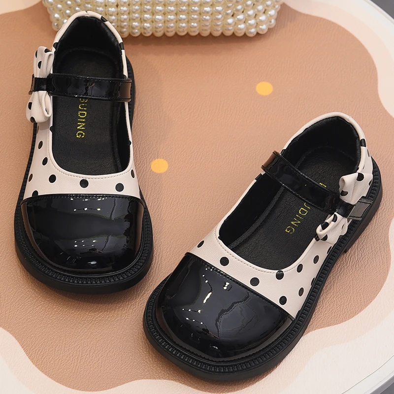 

Girls' Little Leather Shoes Mary Jane Princess Shoes 2026 Spring and Autumn New Children's Shoes Children's Bow Wave Point Weste