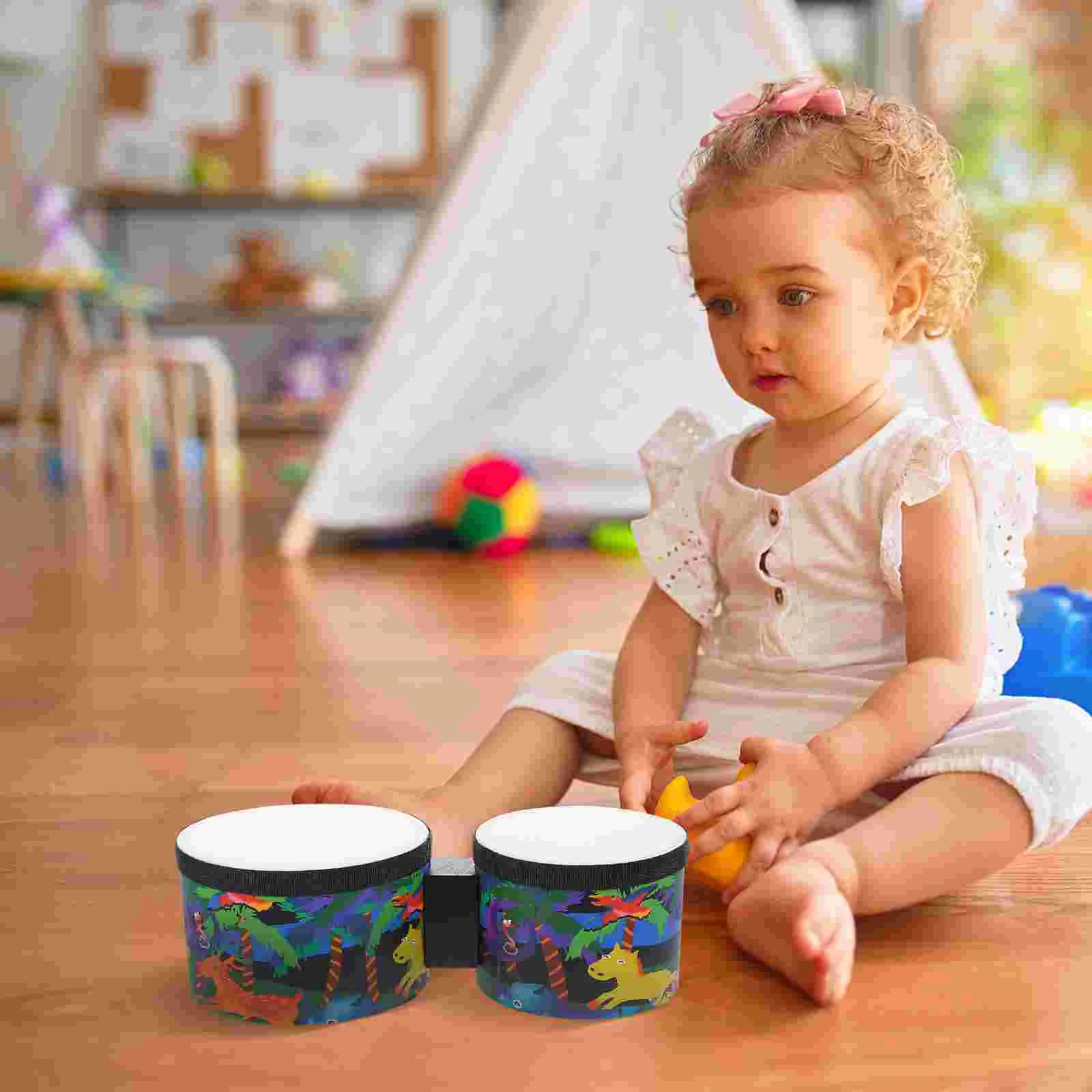 PerSCH-Bongos en bois pour enfants et adultes, bâtons, accessoires, musique