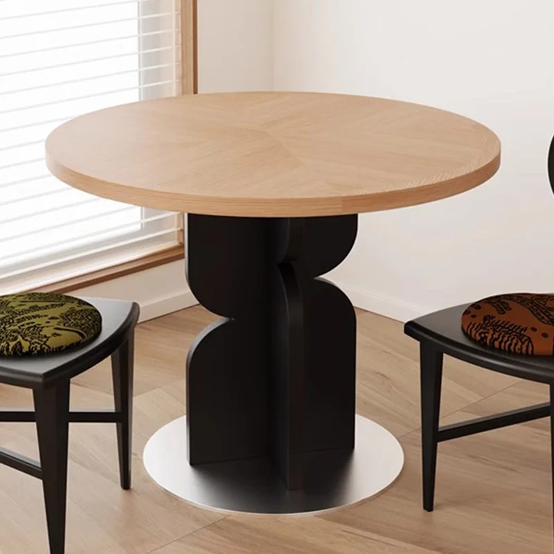 طاولة طعام مستديرة الجانب ركن حديقة المدخل طاولة طعام صغيرة المطبخ مطعم مصمم Mesas De Comedor أثاث الحدائق