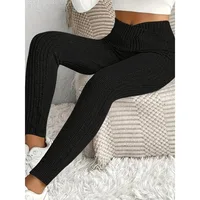 Plus Size 1XL-5XL Fashion Women's Solid Color Striped Autumn Leggings Ladies Casual Slimming Tights Bodybuilding Tights Leggings - Image 3