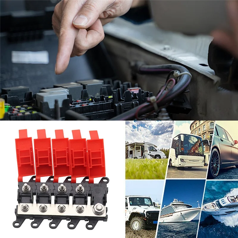 

A80X-4 Way BDFS MIDI Fuse Holder, 200A Power Distribution Block For Car, Truck, RV, Marine SUV, Bolt On Fuse Type
