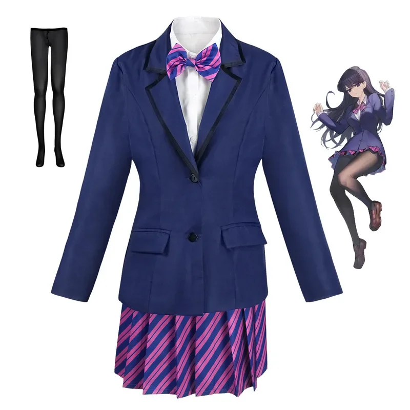 Koma can't communicate Koma Shoko Osana Najmi Cosplay costumes shirt tie short wig neck women