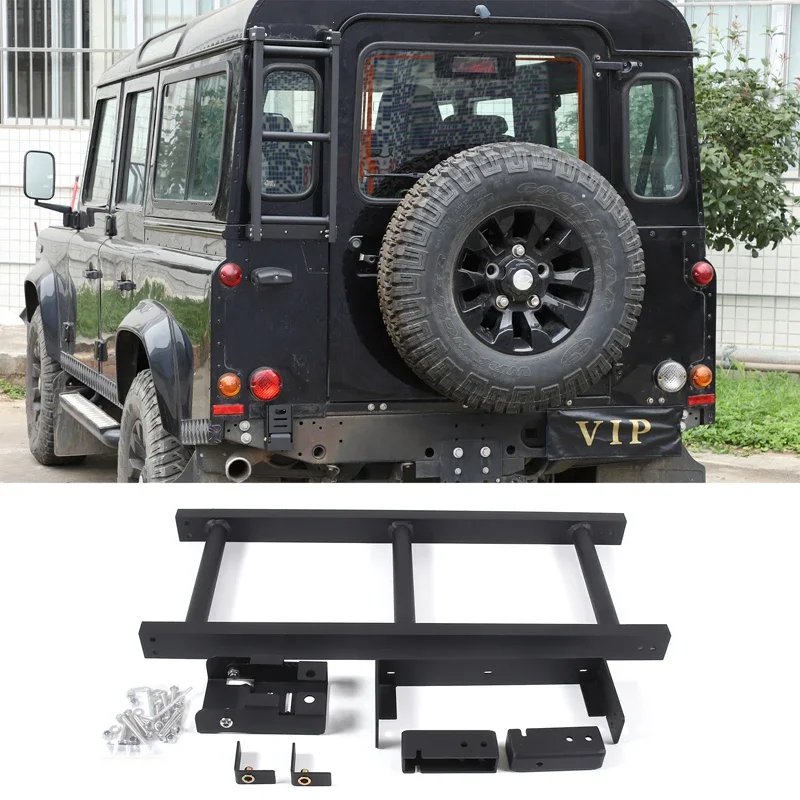 For 2004-2019 Land Rover Defender 90 110 alloy car rear door tail door roof assisted ladder exterior accessories