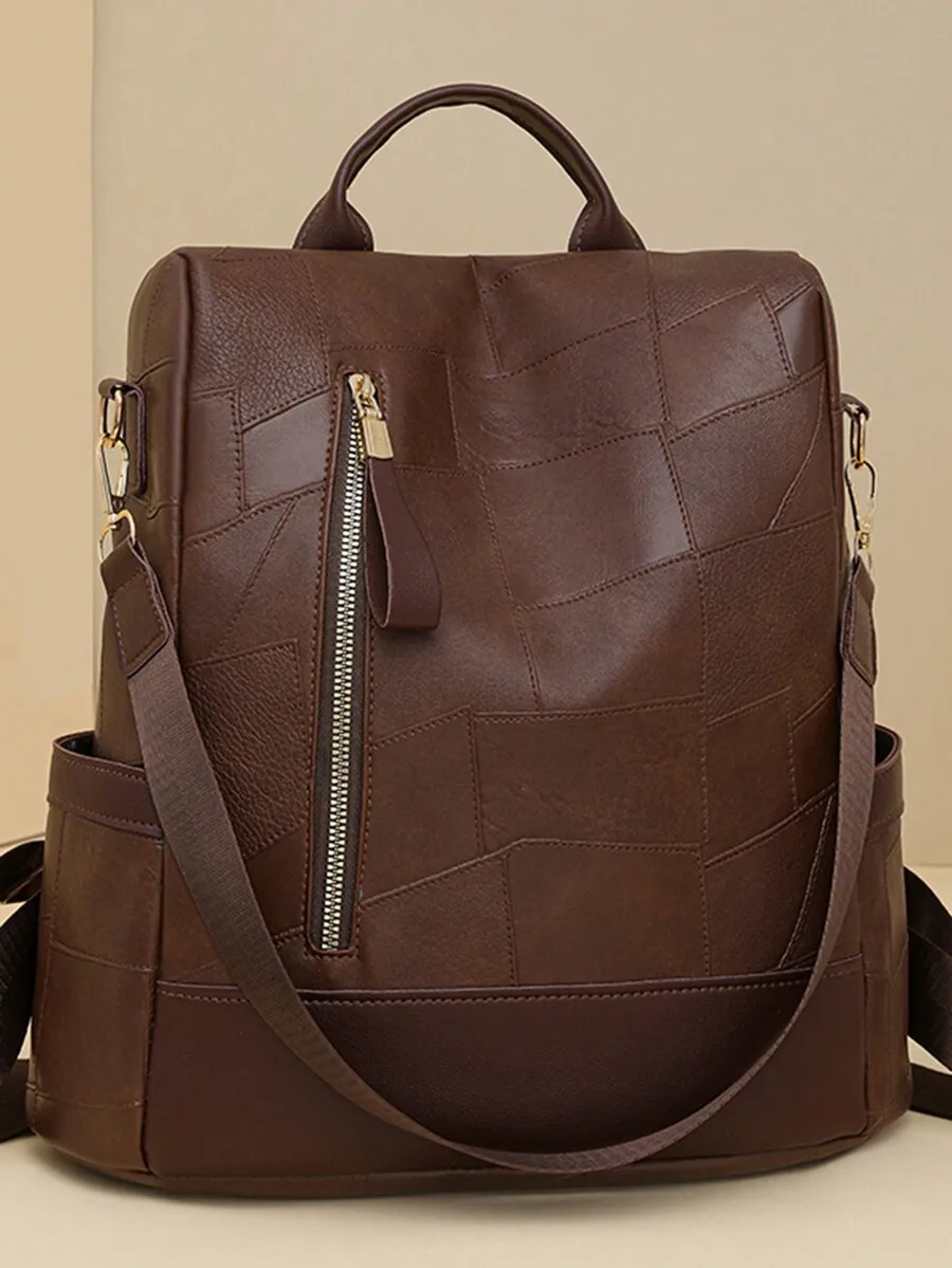 Anti-Theft Plain Stylish Multifunction Backpack, Suitable For Commuting And Travel, Back To School Essentials