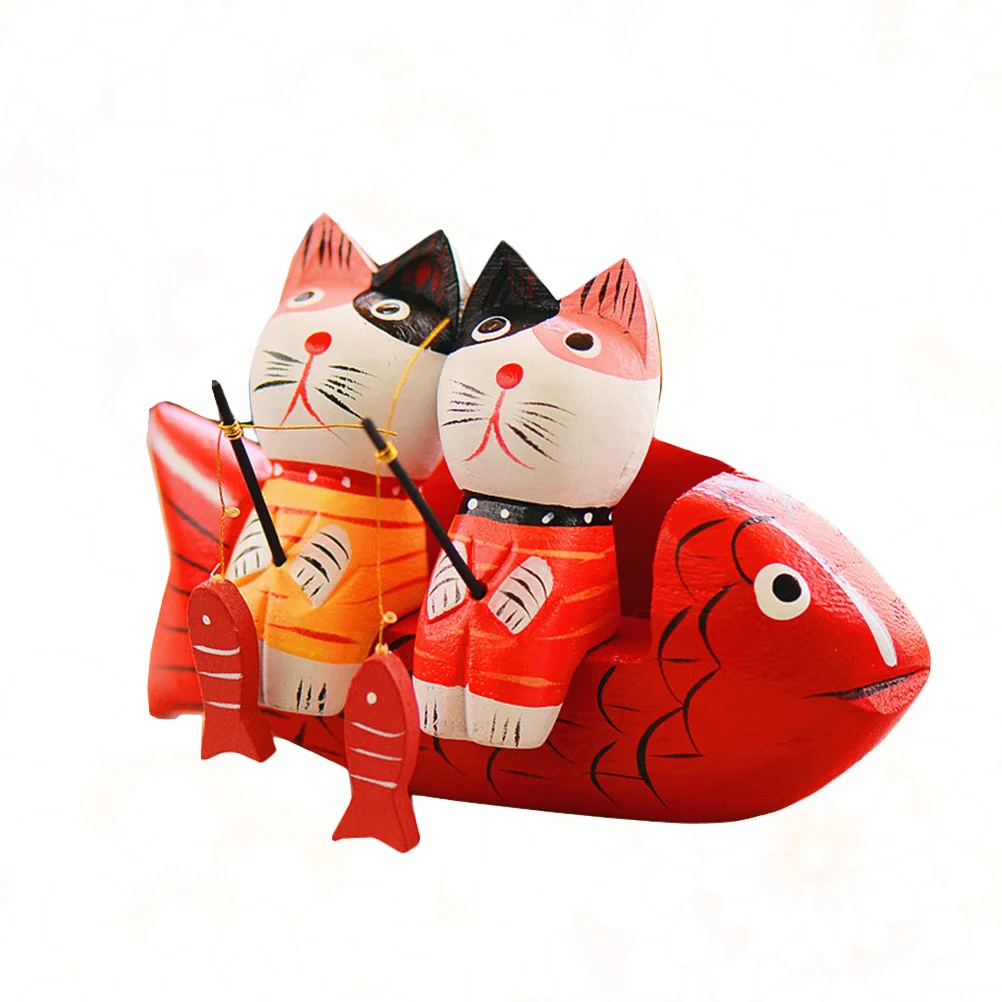 

Accessories Lovers Dining Room Table Decor Home Wooden Decorations Couple Decorative Cat