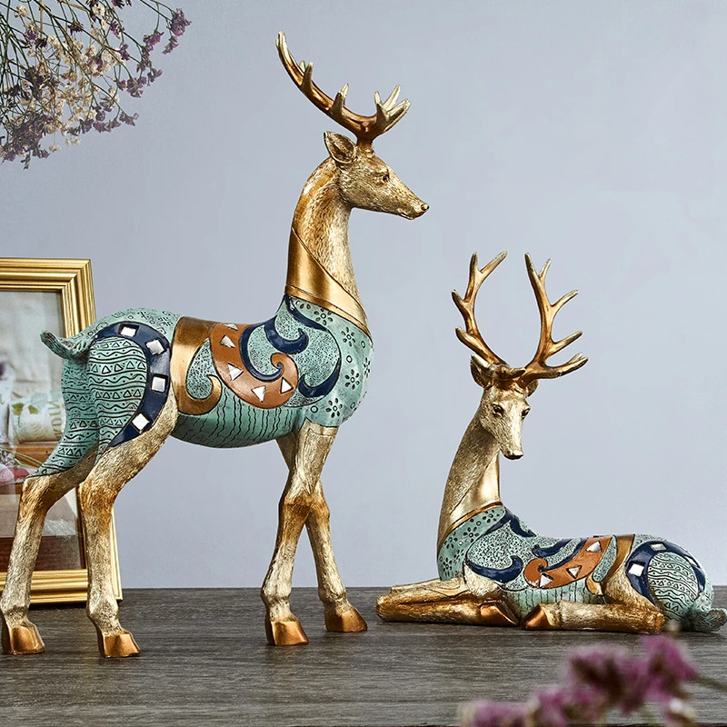 

Sika Deer Living Room Entrance Office Decoration Resin Crafts Home Decoration Creative Gift Small Ornaments Desk Decoration