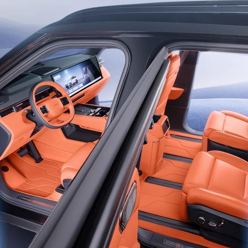 Para LYNK & CO 900 2025-presente alfombrilla protectora de pie de coche antideslizante de cuero de napa personalizada accesorio de almohadilla de suelo impermeable de lujo para automóvil