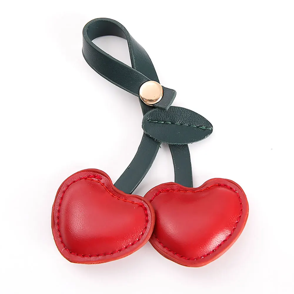 1Pcs Peach Heart Cherry Key Chain Decoration Love DIY Craft Accessories Cherry Pendant Bag Decoration Jewelry Bag Pendant
