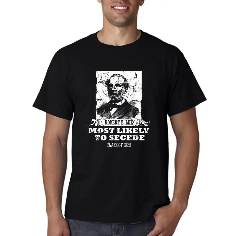 Robert Confederate Civil War Joke T-Shirt Men's Slim Fit Nine Sleeve Henry Collar Trendy Youth Fashion Autumn Collection