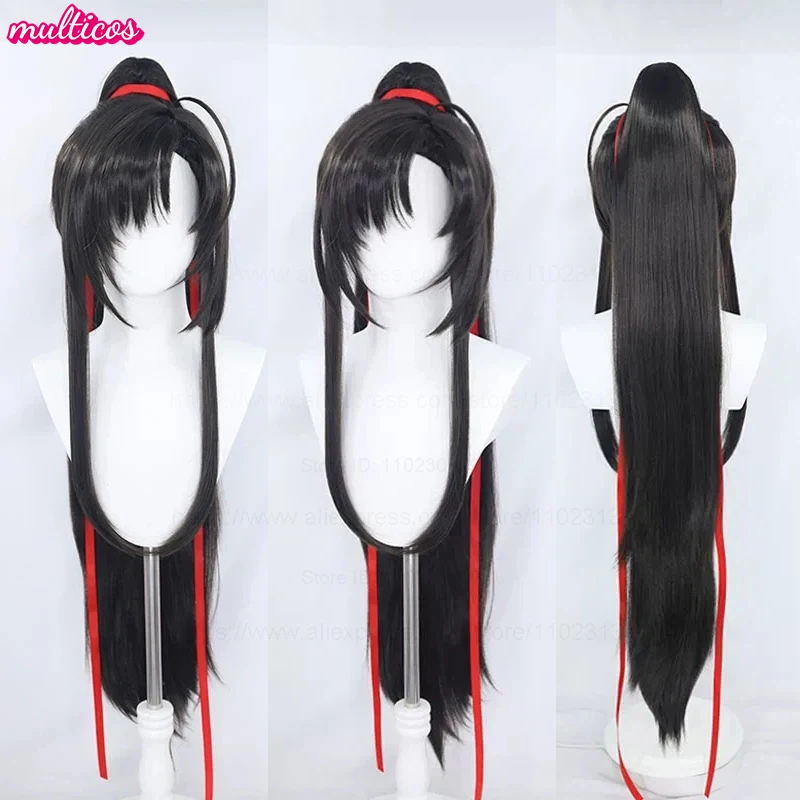 High Quality Wei Wuxian Cosplay Wig Hairpiece Grandmaster of Demonic Cultivation Cosplay Hair Wigs Chinese Ancient Wigs + WigCap