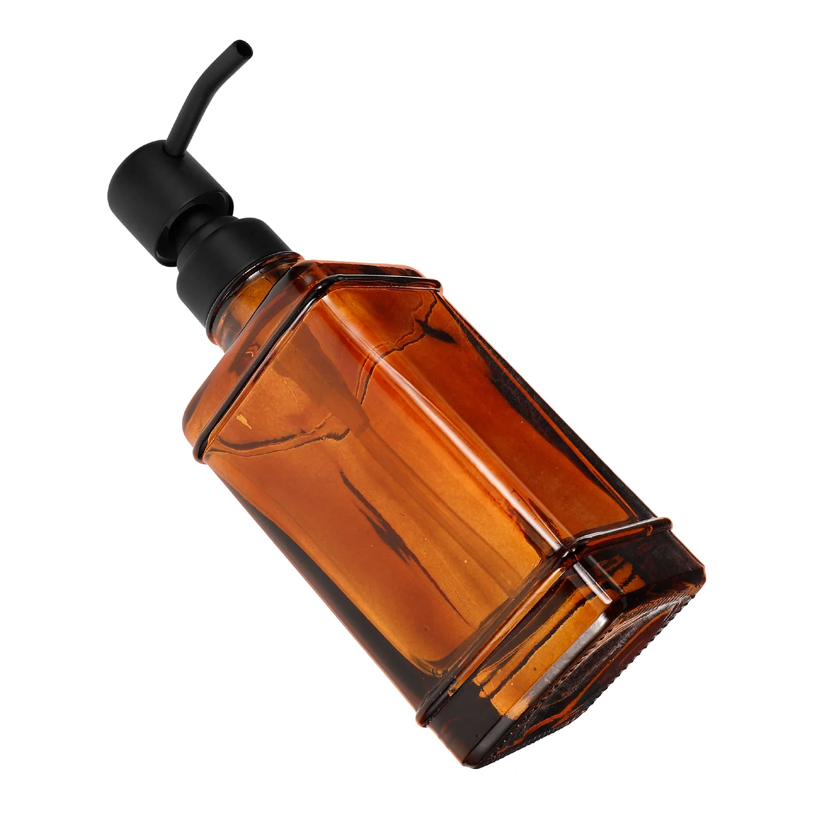 

Empty Soap Bottle Glass Press Pump Dispenser for Shampoo Hand Soap Bathroom Lotion Liquid Container Refillable Shower Gel