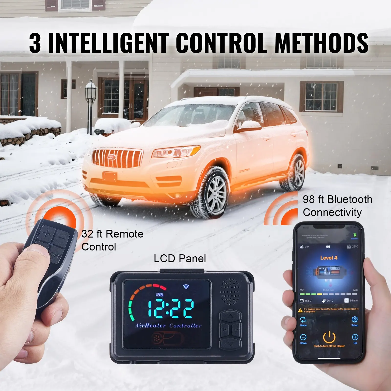 Air Heater All-in-one 12V 8KW Bluetooth App LCD For Car RV Indoors