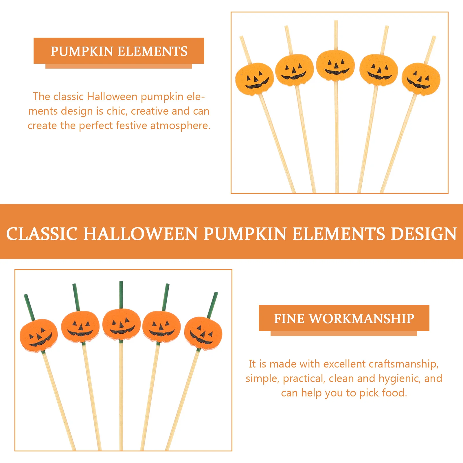 

200Pcs Safe Practical Bamboo Picks for Cakes Puddings Breads Mixing Coffee Tea Pumpkin Decorative Picks Snack Sticks