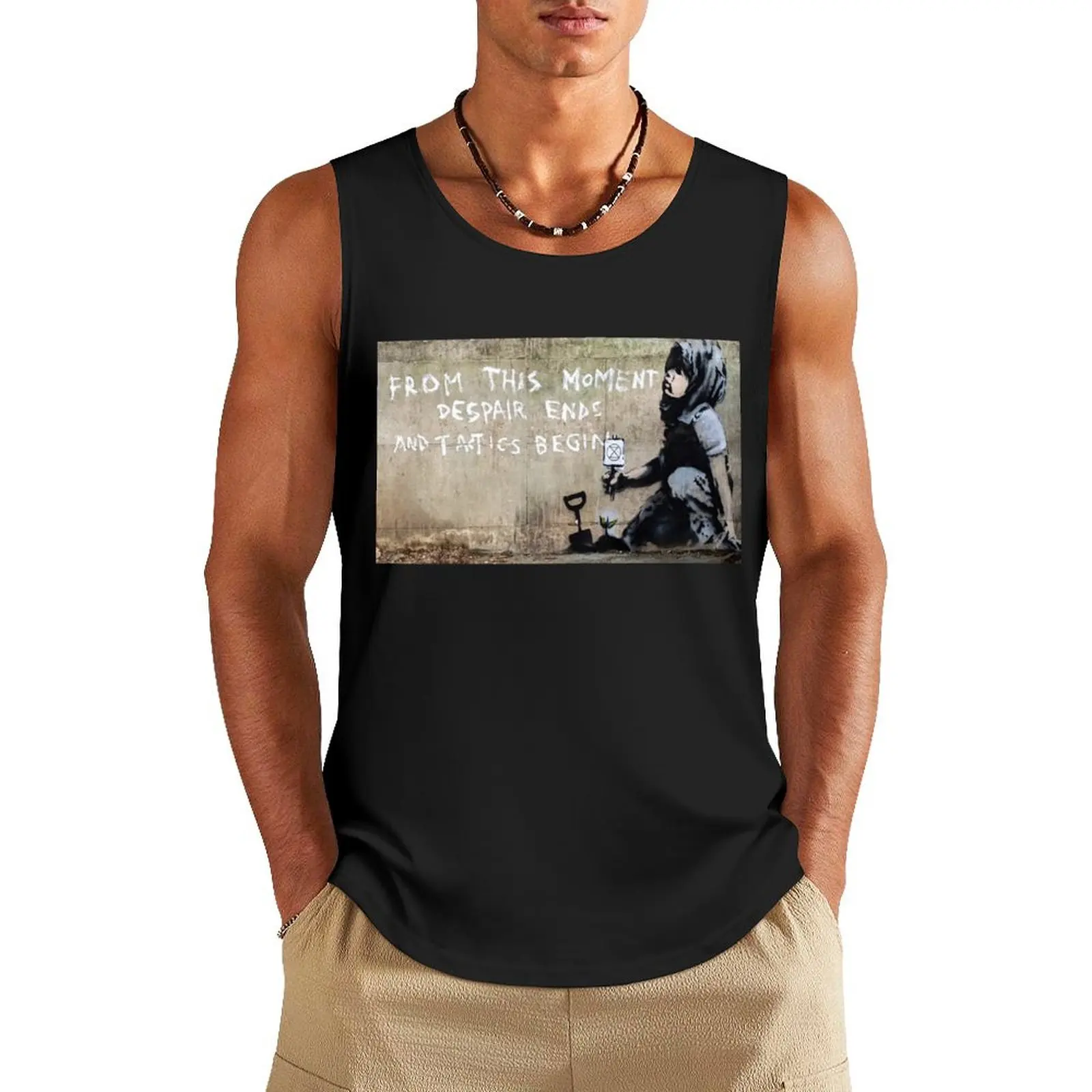 

Banksy - Despair Ends And Tactics Begin Tank Top man vest Man sleeveless shirt