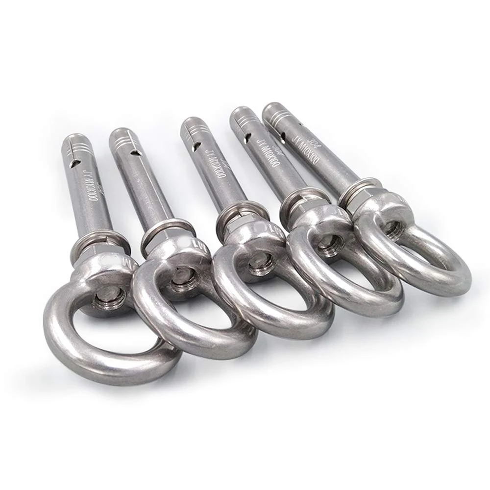 

5-Pack Eyebolt Bolt Stainless Steel Wall Concrete Brick Anchor Expansion Bolts Ring Screw Eyes