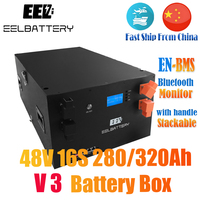 EEL 16S 48V LiFePO4 Battery Case for DIY Solar 280Ah Batteries Box Camping Power Bank Server Rack with Bluetooth 200A BMS