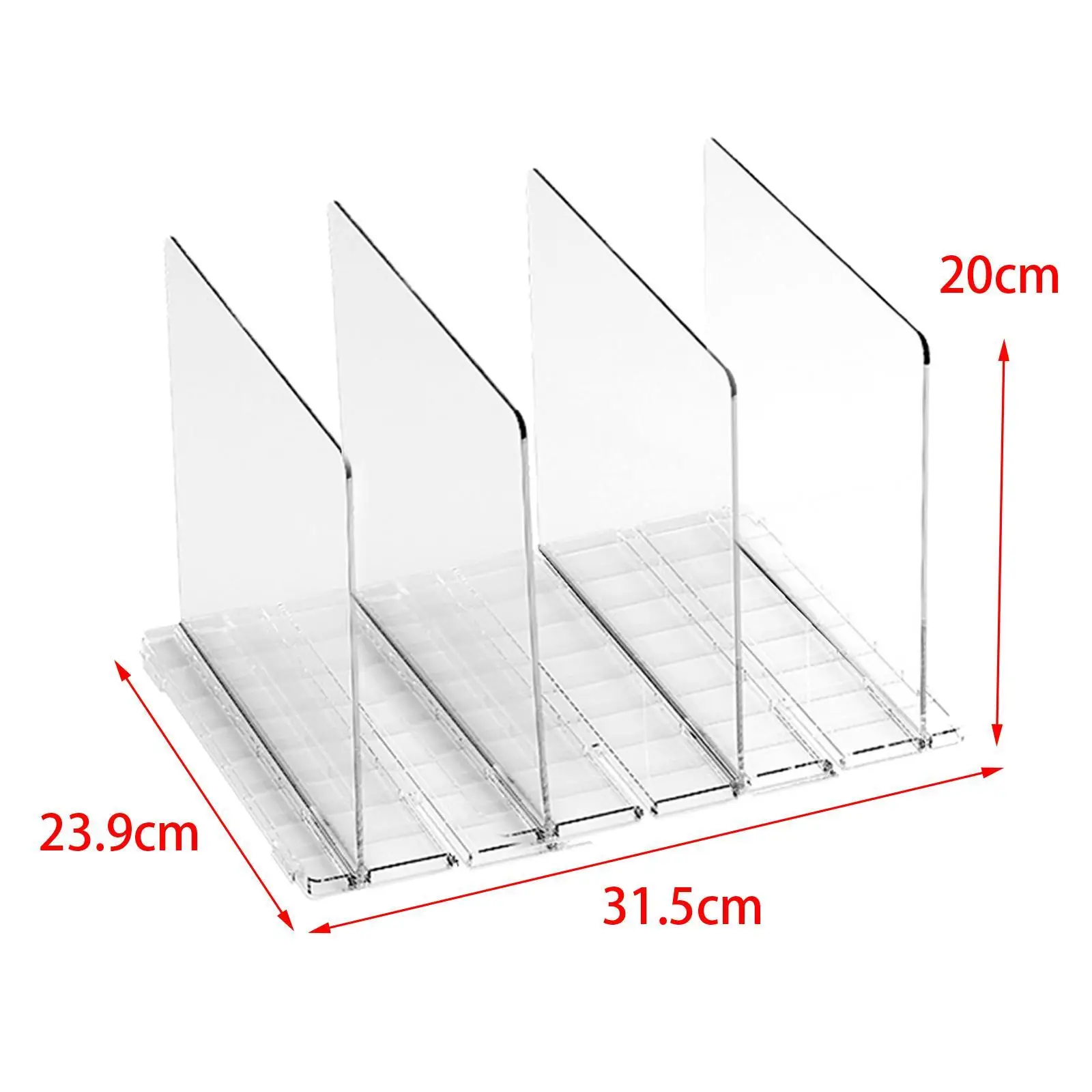 Divisória divisória de prateleira de armário para cozinha, escritório, despensa instalam facilmente branco 5 grade