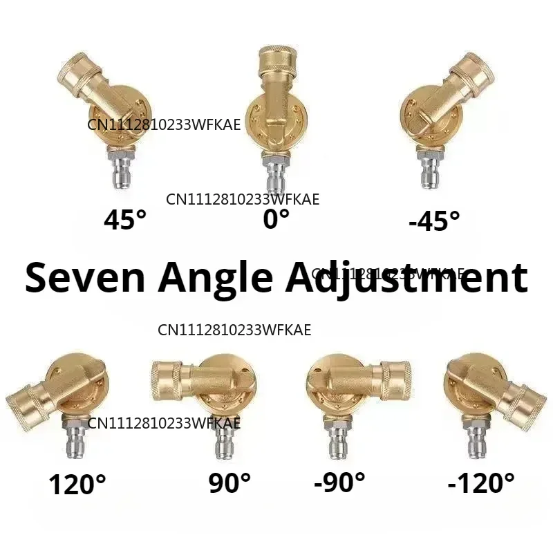 For High-Pressure Water Gun 7 angles Rotary Coupler Angle Copper Joint Conversion Head 1/4 inch Quick Connection