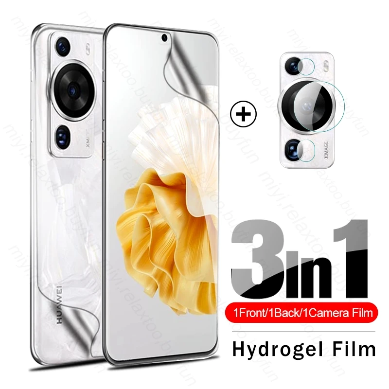 3 In 1 Soft Hydrogel Film For Huawei P60 Pro 4G Back Screen Protector Not Glass Hauwei P 60 Art P60art P60pro 4G Camera Glass