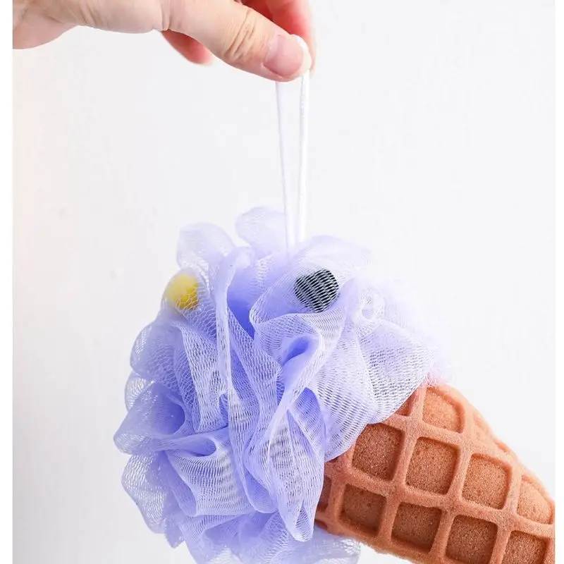 Ice Cream Body Scrubber Mesh Foaming Sponge Bath Shower Puffs Loofahs Exfoliating Bathing Cleaning Accessories