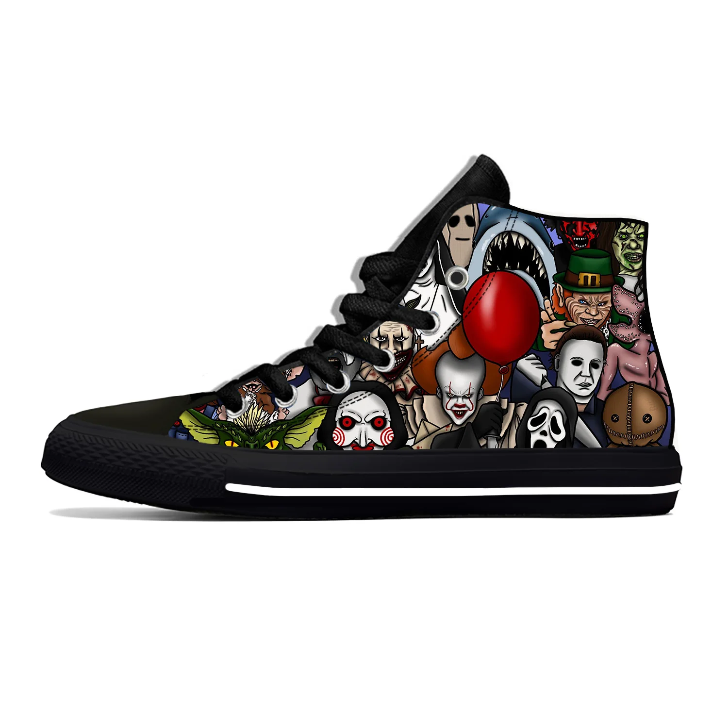 Myer Horror Pinhead Chucky Jaws Ghostface Michael Casual Cloth Shoes High Top Lightweight Breathable 3D Print Men Women Sneakers