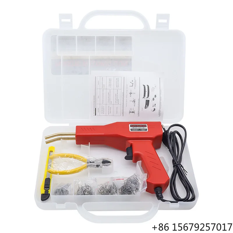 50W Plastic Repair Welding Gun Kit with 200PCS Hot Staples Pliers for Automotive Bumper Repair Plastic Welder Machine Tool