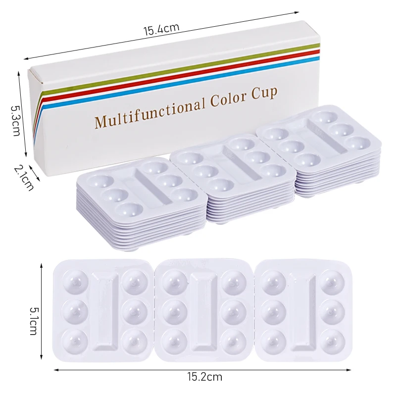 30pcs Dental Mixing Wells 6 Slots Bonding Resin Adhesive Composite Material Disposable Plastic Palette Dentist Tools