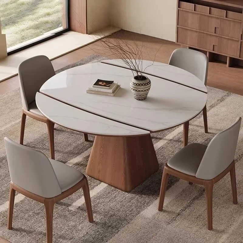 

Раскладной обеденный стол из массива дерева, квадратный-круглый, современный минималистичный, для дома, высококачественный деревянный складной стол