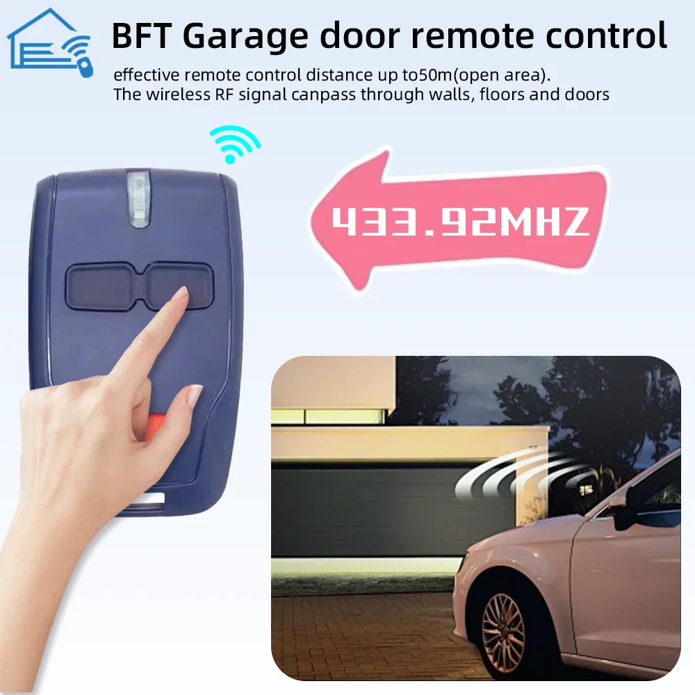 BFT Control remoto BFT B RCB02 RCB04 MITTO 2 4 KLEIO B RCA 02 04 TRC1 TRC2 TRC4 Control remoto para puerta de garaje 433,92 MHz