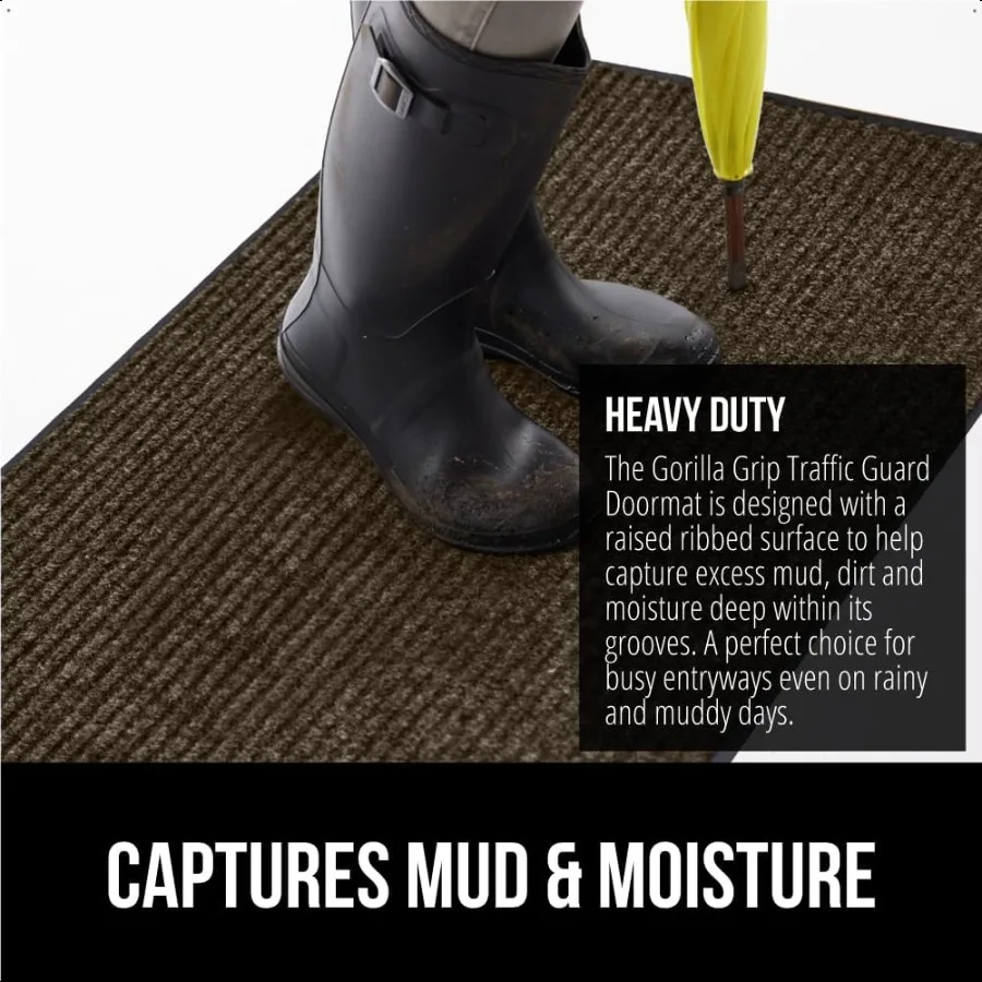 سجادة باب حراسة المرور 72 × 48، سجادة ترحيب شديدة التحمل، ممسحة مكتبية تجارية، مقاومة للماء، مقاومة للبهتان، مطاط قوي Ba #4