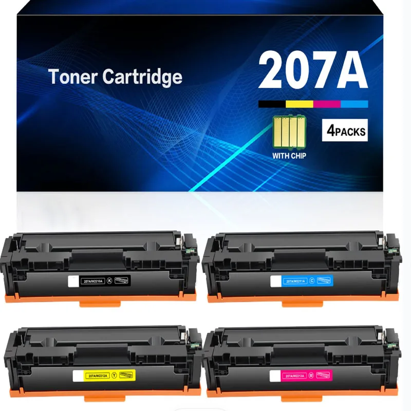 W2210A W2211A W2212A W2213A 207A Compatible Toner Cartridge Set for HP M255dw M255nw M282nw M283fdn M283fdw With EU Chip