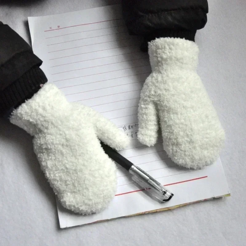 5-11 Years Old New Baby Mittens Newborn Children Kids Gloves Mohair Plush Thick Boys Girls Gloves Winter Accessories for Kids