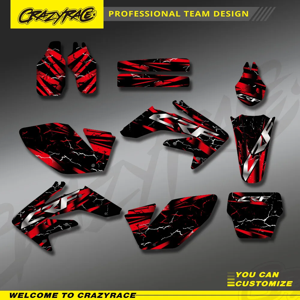 

New Style TEAM GRAPHICS BACKGROUNDS DECALS STICKERS Kits For Honda CRF250 CRF250R CRF 250 250R 2004 -2005 Customize Protector