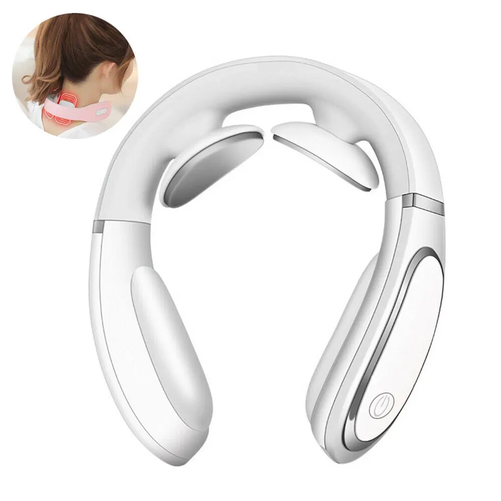 

USB Rechargeable Neck Massager 3 Modes 15 Intensity Wireless Remote Control Neck Stimulation Massager