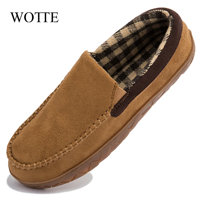 Men Loafers Plush Suede Shoes Men Driving Shoes Casual Brand Winter Warm Fur Man Moccasins Slip on Driving Flat Male Boat Shoes