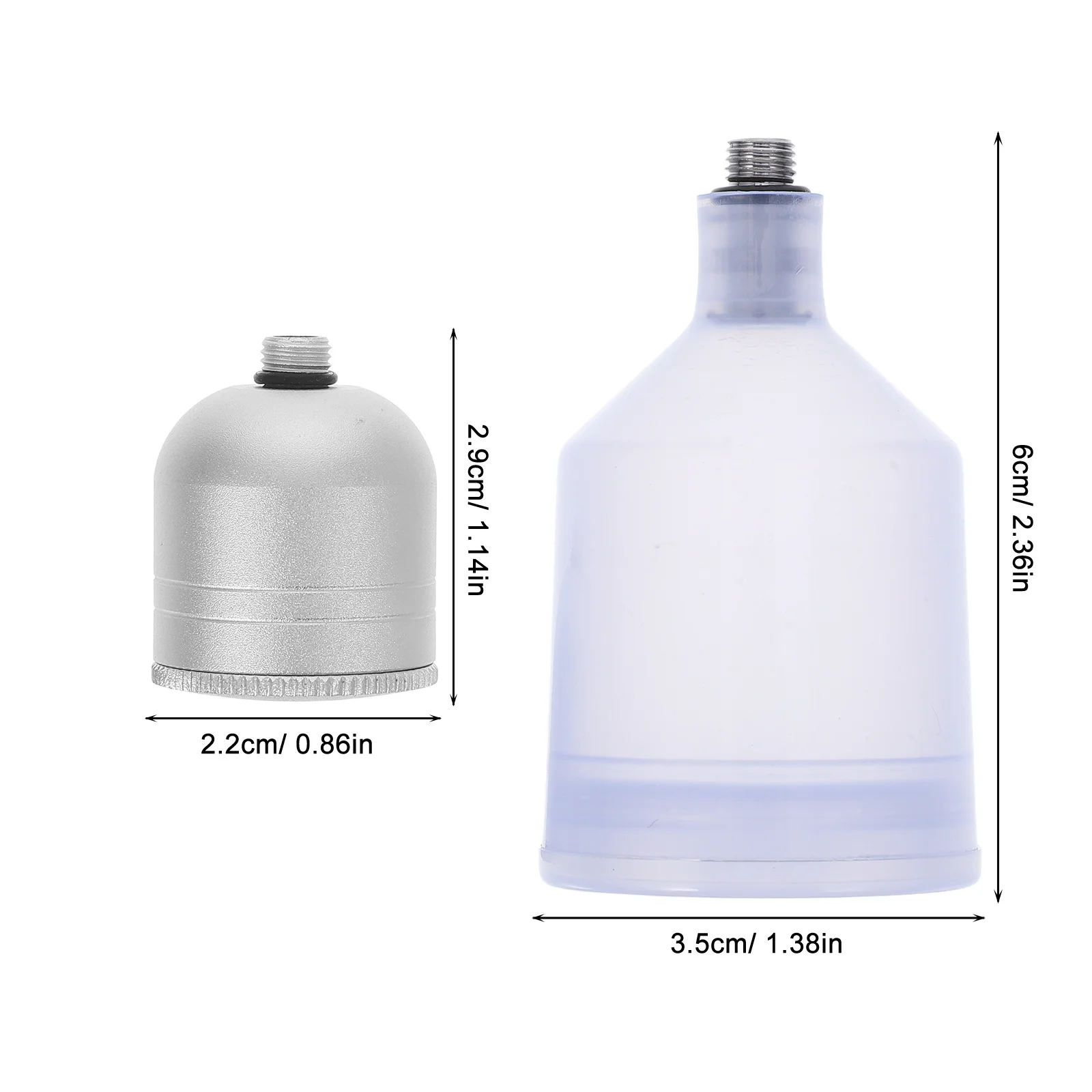 2 قطعة كوب طلاء البخاخة استبدال حاوية الصباغ القابلة لإعادة الملء ملحقات البخاخة القابلة للفصل للتوضيح الفني