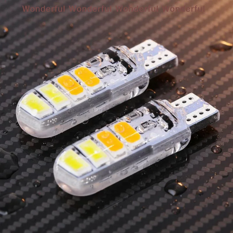 Silicone T10 LED Strobe Lights Dual Colors Safe Clearance Lights for Car Decoration