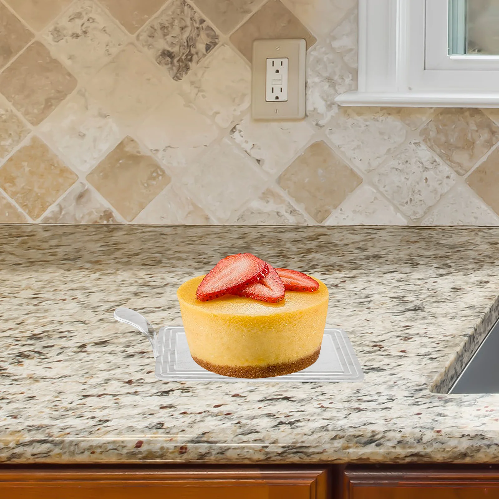 

100 Pcs Cake Boards Reusable Plastic Dessert Base Mousse Display Tray Circle Square H Birthday Wedding Baking