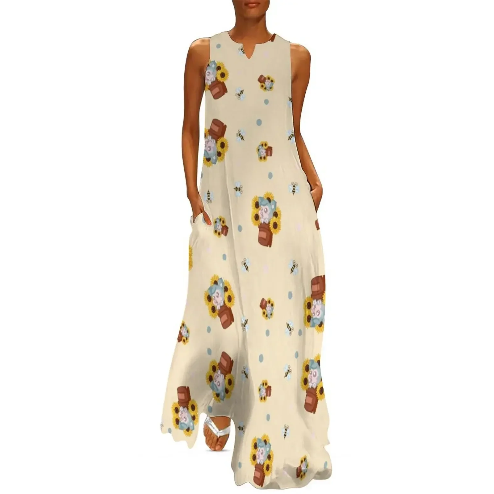 

Sun Bear Flower Long Dress summer dress woman 2025 Women's skirt dress women summer 2025 summer