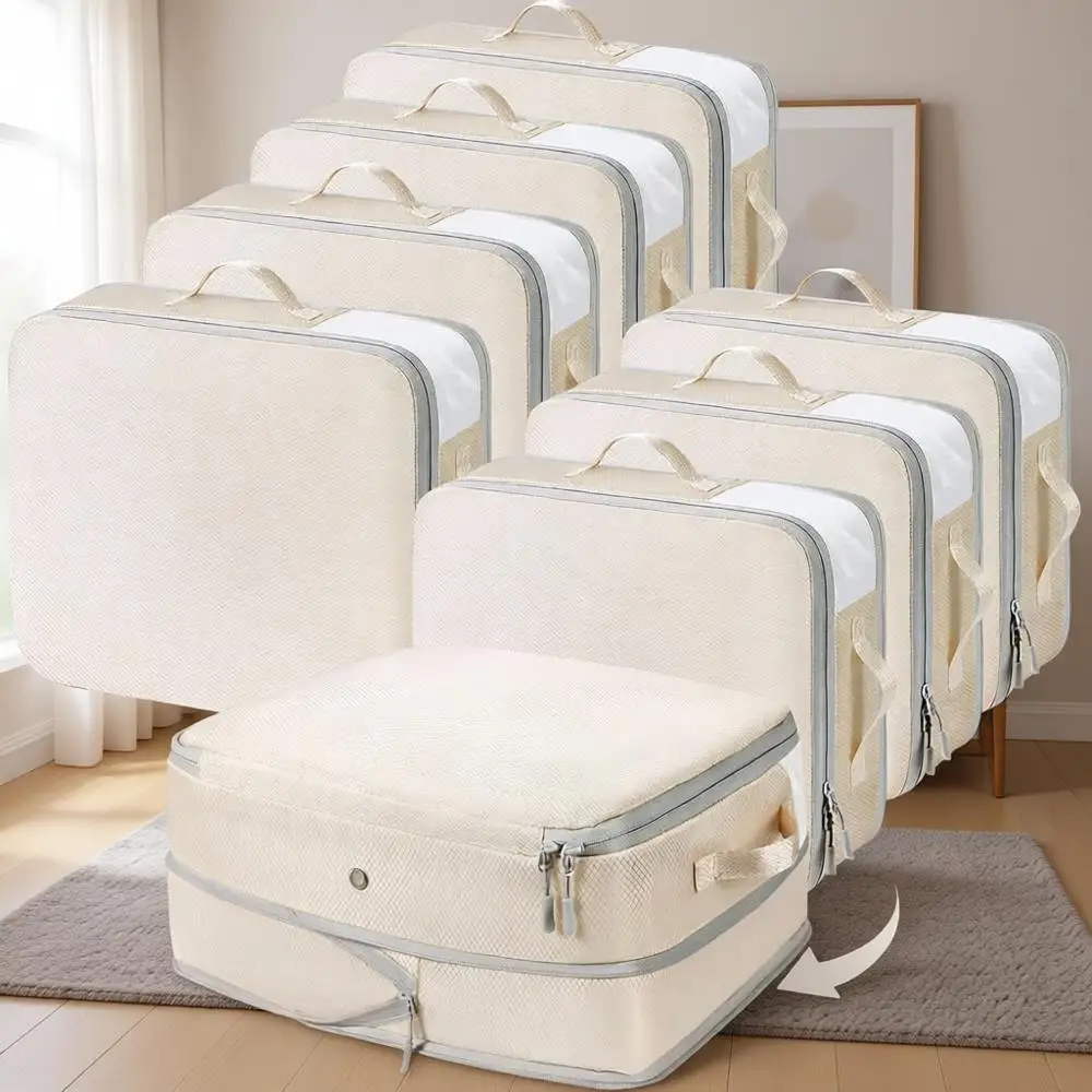 

Компактные наборы из 8 сумок для хранения объемом 19 л с окном и ручкой для одежды, свитеров и постельного белья