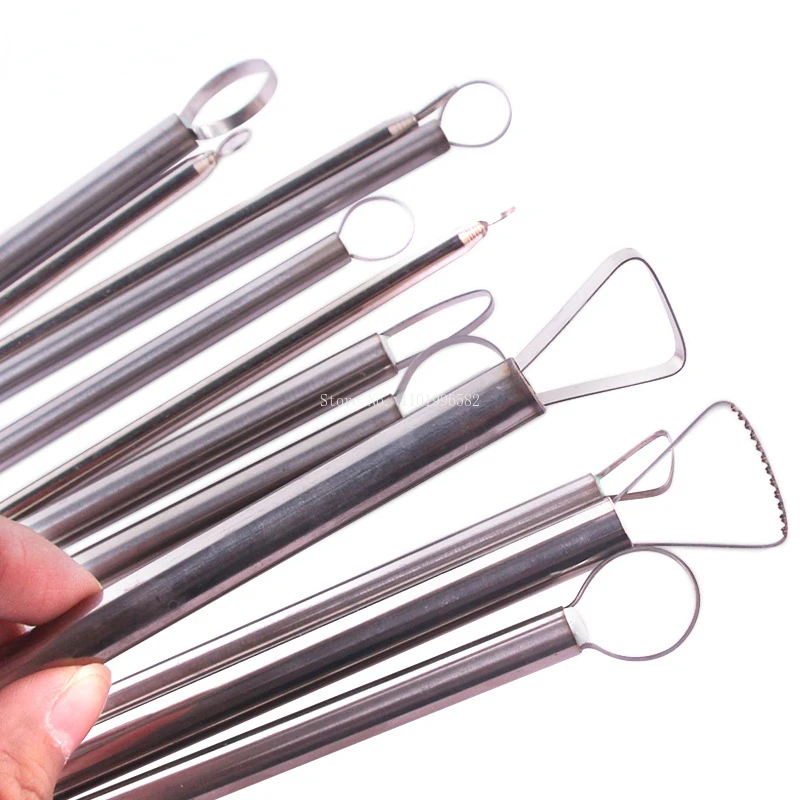 Pottery Stainless Steel Clay Sculpture Scraper 12pcs DIY Ceramic Doll Model Repair Billet Pull Billet Sculpture Molding Tools