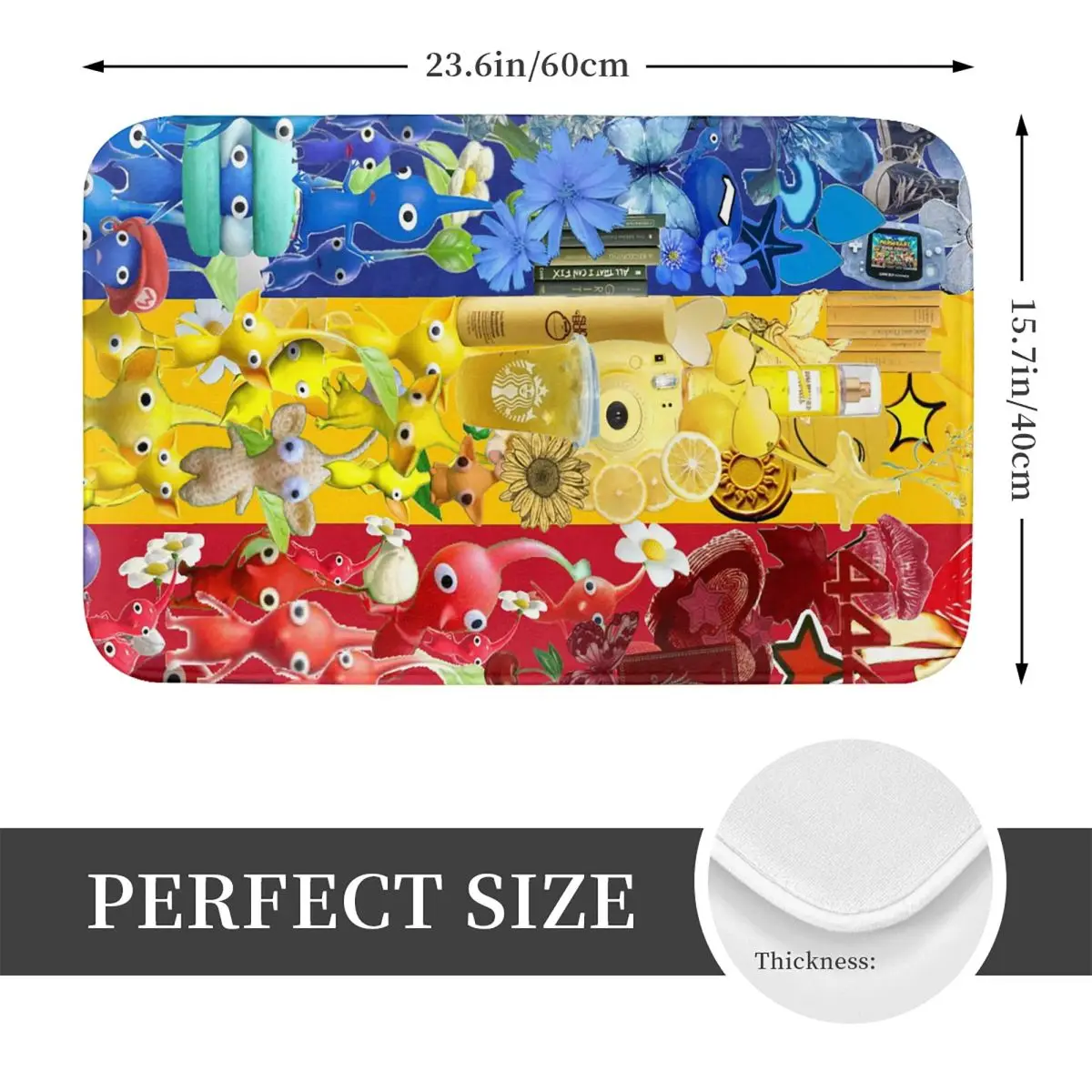 Pikmin Anti-slip Doormat Floor Mat Washable Carpet Rug for Kitchen Entrance Home Bathroom Footpad Mats